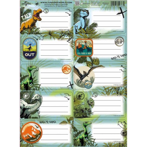 Naklejka na zeszyt Jurassic park Beniamin