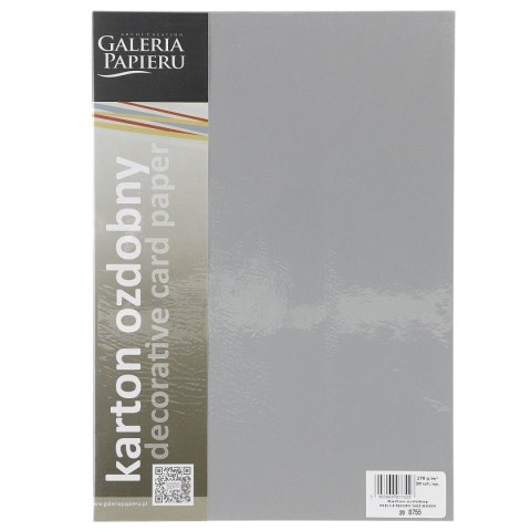 Papier ozdobny (wizytówkowy) millenium srebrny A4 srebrna 270g Galeria Papieru (200705)