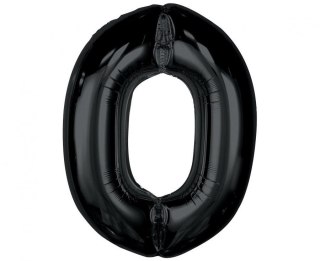 Balon foliowy Smart, cyfra 0, czarna, 92 cm Godan (CH-S9C0)