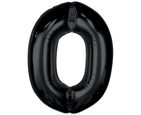 Balon foliowy Smart, cyfra 0, czarna, 92 cm Godan (CH-S9C0)