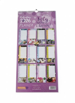 Kalendarz ścienny planer KOTY 450mm x 210mm Kukartka (KALP)