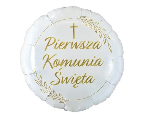 Balon foliowy Komunia Święta (kłosy) 18cal Godan (FG-OKSK)