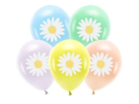 Balon gumowy Stokrotki (1 op. / 5 szt.) mix 300mm Partydeco (ECO30P-201-000-5)