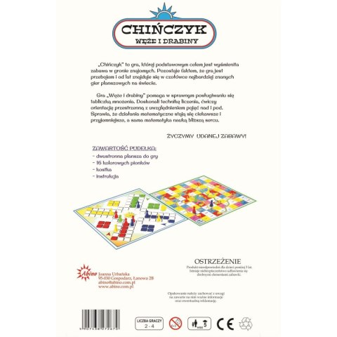 Gra planszowa Chińczyk-węże i drabiny chińczyk Abino