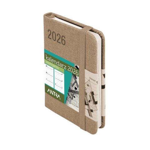 Kalendarz książkowy (terminarz) BEŻOWY AVANGARDA A7 Antra (2026)