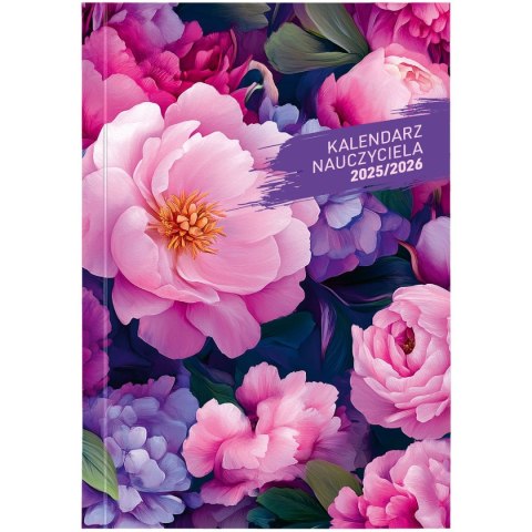 Kalendarz nauczyciela książkowy (terminarz) PCV KWIATY bezbarwny B6 Wydawnictwo Wokół Nas (A5TN089B)