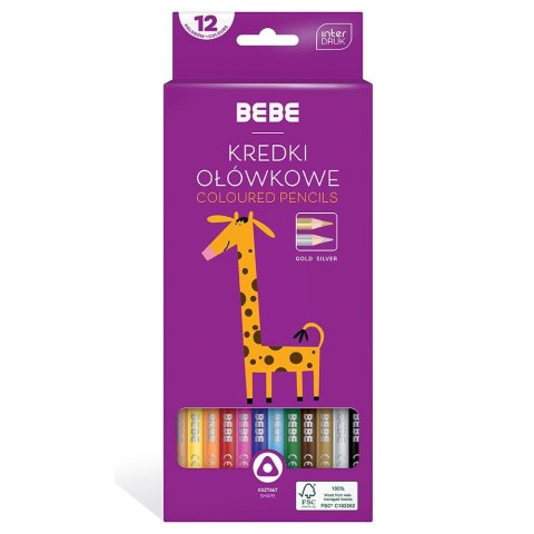 Kredki ołówkowe BB KIDS 12 kol trójkątne 5902277329776 12 kol. Bebe (FSC100%)