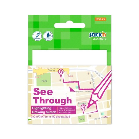 Notes samoprzylepny (karteczki) przezroczysty 50k [mm:] 760x760 Stick'n (21712)