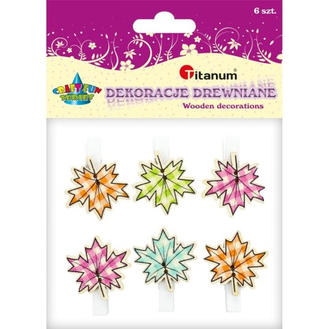 Ozdoba drewniana Craft-Fun Series klamerki liście Titanum (C311)