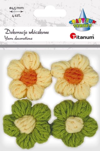 Ozdoba metalowa Craft-Fun Series kwiaty z włóczki Titanum (24BR0201-206)