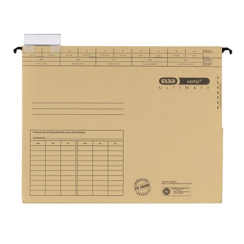 Skoroszyt Vertic Ultimate wiszący personalno-kredytowy A4 brązowy karton 230g Elba (100082310)
