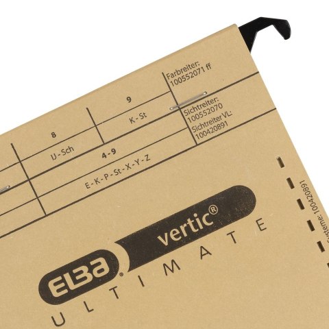 Skoroszyt Vertic Ultimate wiszący personalno-kredytowy A4 brązowy karton 230g Elba (100082310)