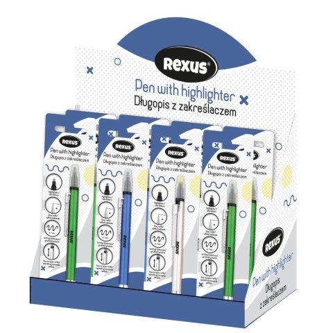 Długopis wkład niebieski 1,0mm Rexus (5901276102014)