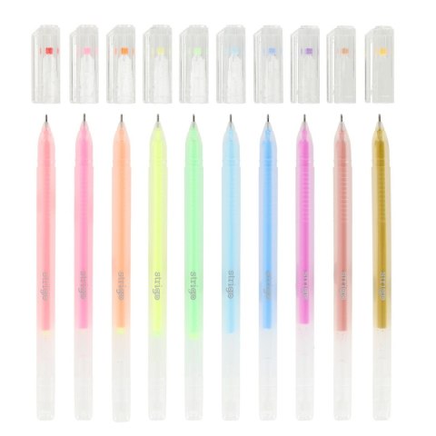 Długopis żelowy 10 kol mix żelowy 5905658810917 wkład mix 0,6mm Strigo (SSC381)