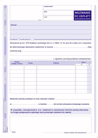 Druk samokopiujący S o/1k A5 80k. Michalczyk i Prokop (423-3)