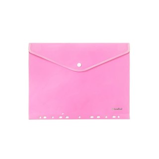 Teczka plastikowa na guzik A4 różowa Biurfol (TKZP-A4-01)