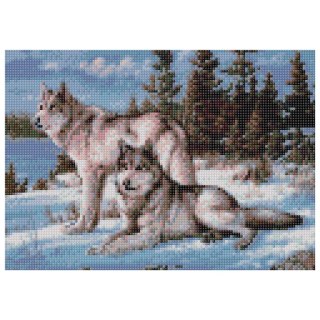 Zestaw kreatywny Diamentowa mozaika 30x40cm Wilki Flamingo Line (TSGK70871)