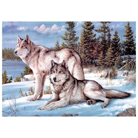 Zestaw kreatywny Diamentowa mozaika 30x40cm Wilki Flamingo Line (TSGK70871)