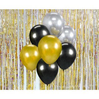 Balon gumowy Bukiet balonowy złoto-srebrno-czarny, 7 szt. miedziana 300mm 12cal Godan (BB-ZSC7)