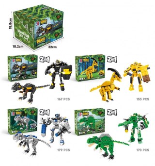 Klocki konstrukcyjne dinozaury 2w1 Lean (23566)