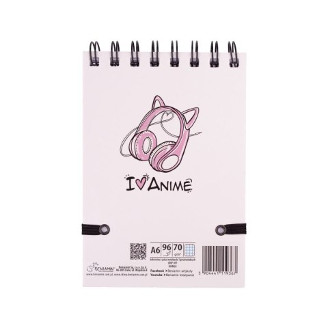 Kołozeszyt (kołonotatnik) Manga A6 96k. krata (nd) (9367)