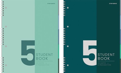 Kołozeszyt (kołonotatnik) STUDENTBOOK 5 przdmiotów A5 100k. 70g krata Top 2000 (400179524)