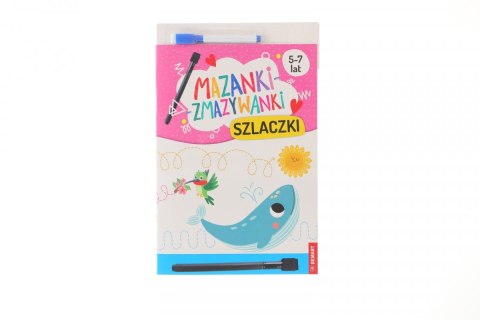 Książeczka edukacyjna Mazanki-zmazywanki. Kolorowe szlaczki. Ćwiczenia z pisakiem Demart