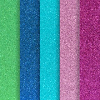 Papier ozdobny (wizytówkowy) brokatowy mix kolorów 05 A4 mix 210g Galeria Papieru (208201)