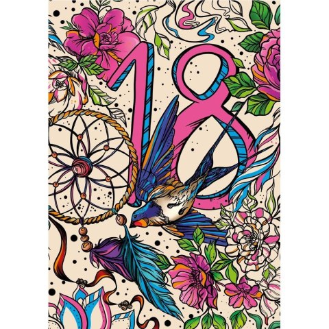 Kartka składana A5 neon 18 dziewczynka A5 Henry (5907465664547)