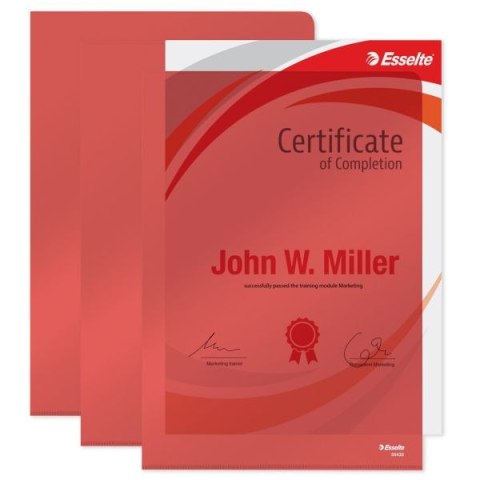 Ofertówka A4 kolor: czerwony typu L 150 mic. Esselte (55433)