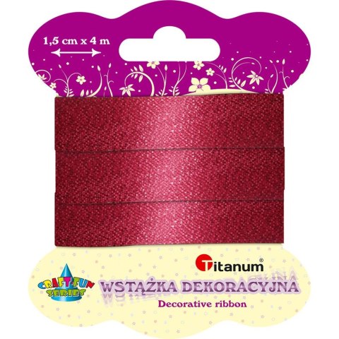Wstążka Craft-Fun Series 15x4 [mm x m] czerwona Titanum (344539)