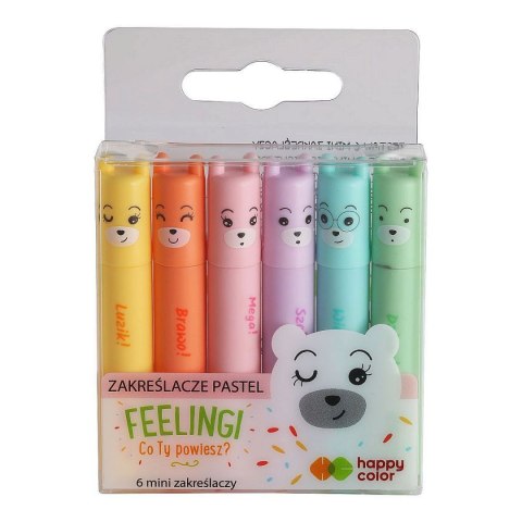 Zakreślacz pastelowy wkład 6 kolorów Happy Color (HA 4130 01PA-WP6)