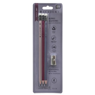 Zestaw piśmienniczy ACADEMY 3szt met+ temperówka Interdruk