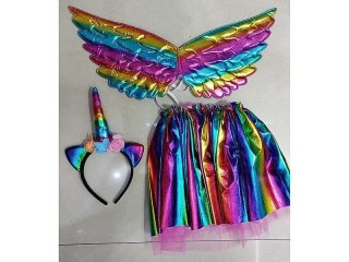 Kostium jednorożca ze spódniczką, skrzydłami i opaską Adar (583382)