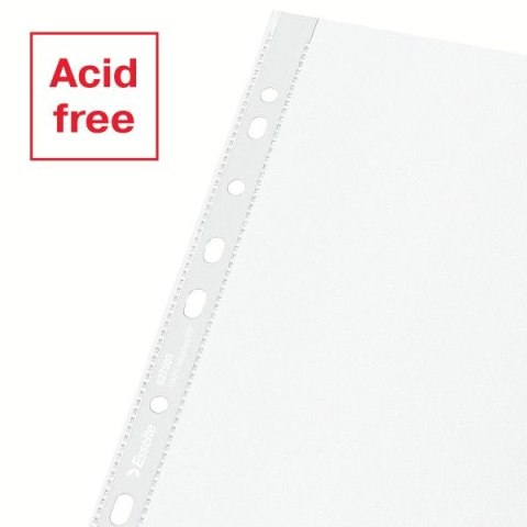 Koszulki na dokumenty Recycled Maxi groszkowa A4 kolor: bezbarwny typu U 100 mic. Esselte (627503)