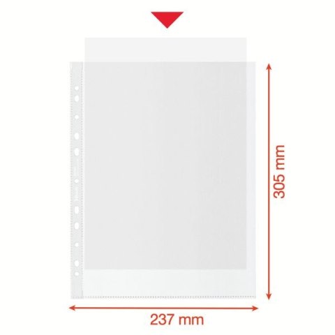 Koszulki na dokumenty Recycled Maxi groszkowa A4 kolor: bezbarwny typu U 100 mic. Esselte (627503)