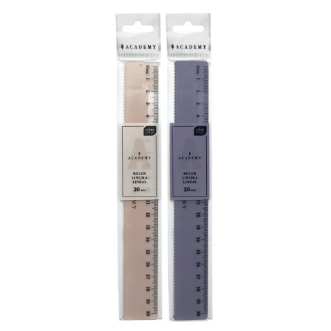 Linijka ACADEMY KOLOROWA 20cm Interdruk