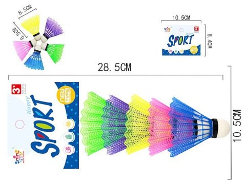 Lotka do badmintona kolorowe, 5 szt. Adar (591639)