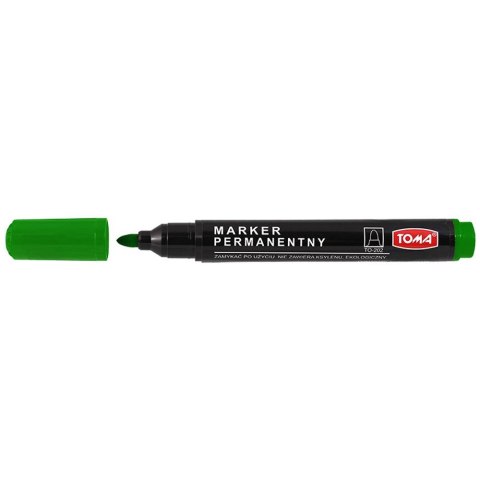 Marker permanentny wkład zielony okrągła końcówka Toma