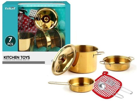 Naczynia zestaw metalowych garnków, złote Adar (622234)