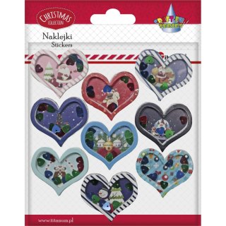 Naklejki świąteczne Craft-Fun Series Serca z widoczkami i cekinami Titanum (418647)