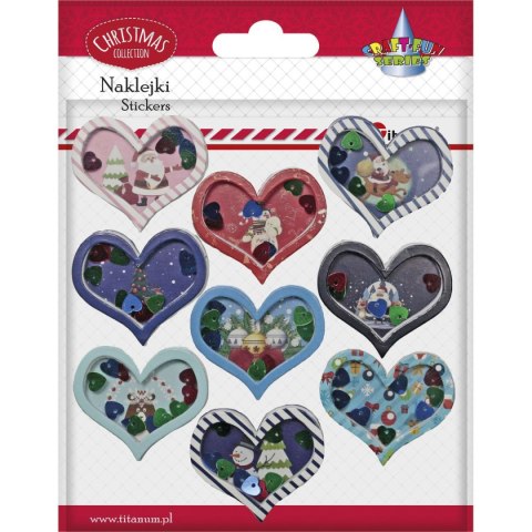 Naklejki świąteczne Craft-Fun Series Serca z widoczkami i cekinami Titanum (418647)