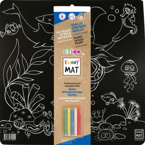 Podkład na biurko FUNNY MAT BLACK OCEAN sfu1045 czarny polipropylen PP [mm:] 400x400 Strigo (8681379310451)