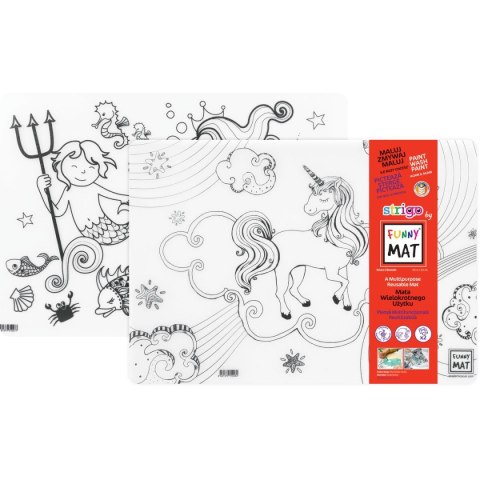Podkład na biurko FUNNY MAT TRANSPARENT UNICORN&syreny zest.2szt sfu4146 polipropylen PP [mm:] 335x480 Strigo (8681379341462)