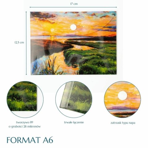 Teczka plastikowa na zatrzask Rzeka Vista A6 mix 28 mic. Narcissus