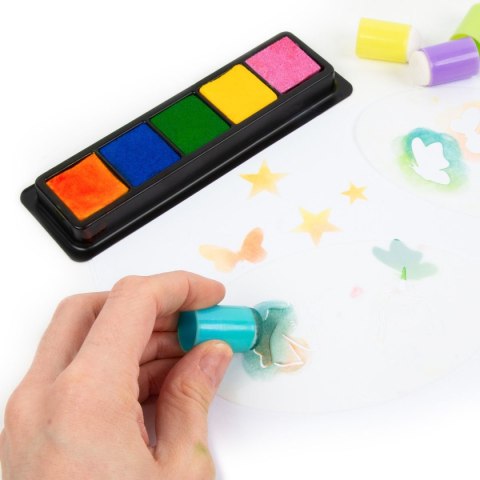 Zestaw kreatywny Kidea STEMPELKI CIENIUJĄCE Z SZABLONAMI Derform (SCSKA)