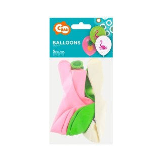 Balon foliowy Flaminfi i ananasy 12/5 szt 12cal Godan (130GZ-FLA5)