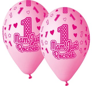 Balon foliowy Mam już roczek 13 cali, 5 szt. Godan (GS120/MJRR)