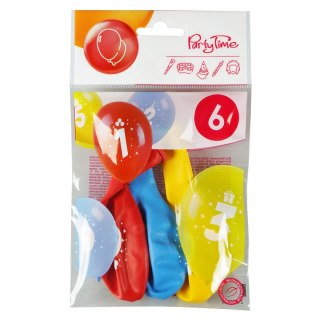 Balon gumowy z nadrukiem cyferki - 6 (3 szt.) mix 280mm Arpex (KB1955-6-9944)