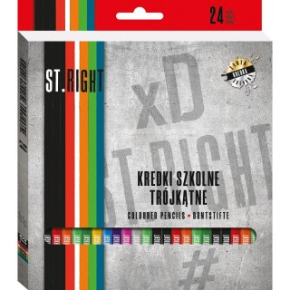 Kredki ołówkowe St.right 24 kol 18 cm 24 kol. St.Majewski (5903235633331)